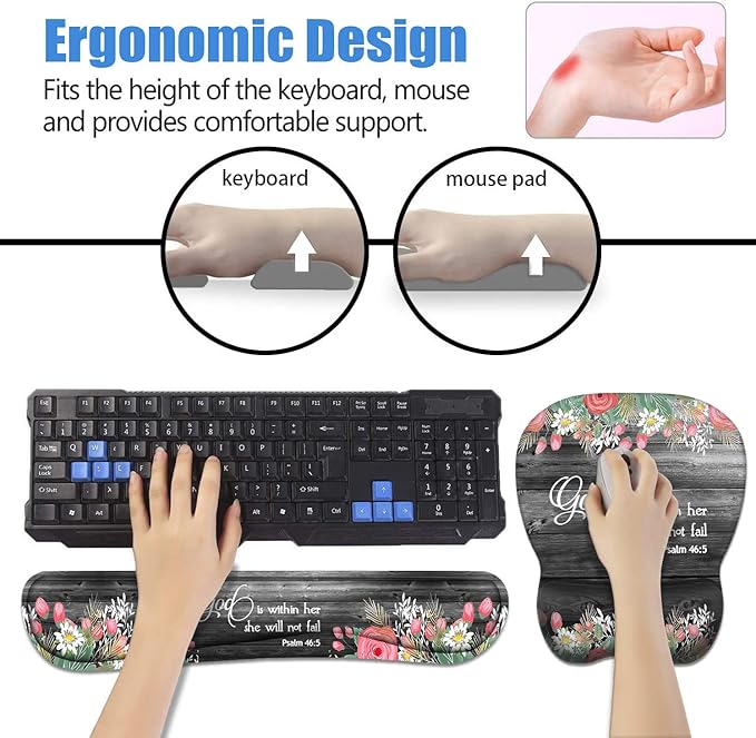 Ergonomic Mouse Pad Wrist Support and Keyboard Wrist Rest Set - Image 7