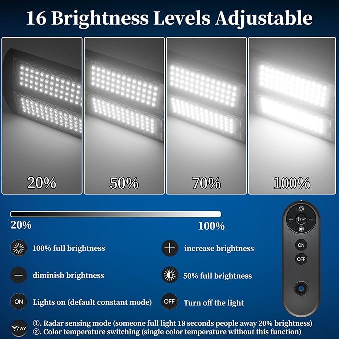 Ofuray Of-7000W Solar Street Lights Outdoor, 500000lm Solar Security Flood - Image 4