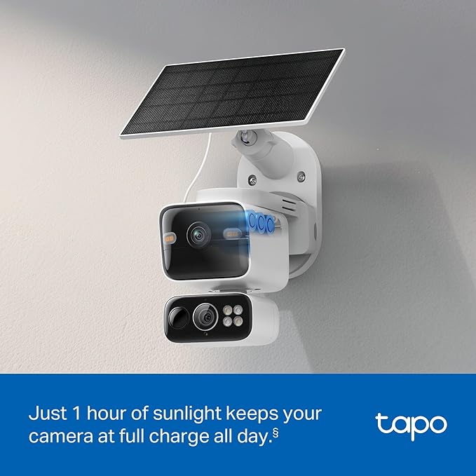 Tapo 2K Dual Lens Pan/Tilt Security Battery Camera Wireless w/Solar Panel - Image 6