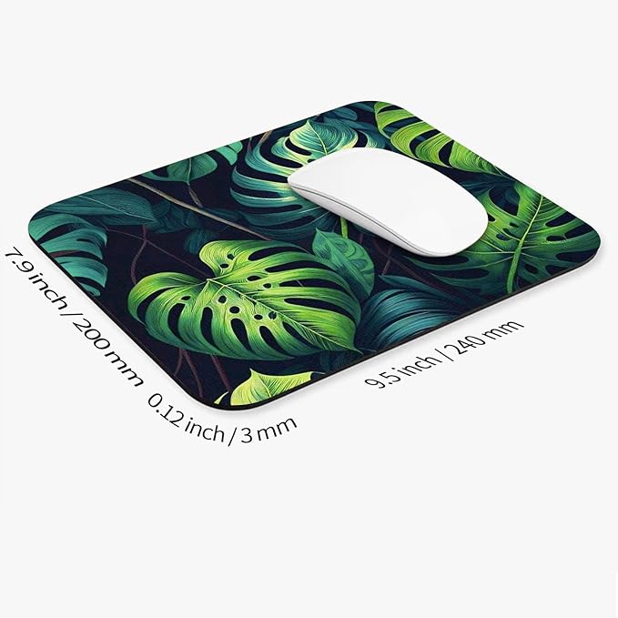 Armanza Square Mouse Pad Green Leaves, Personalized Premium-Textured Custom - Image 2