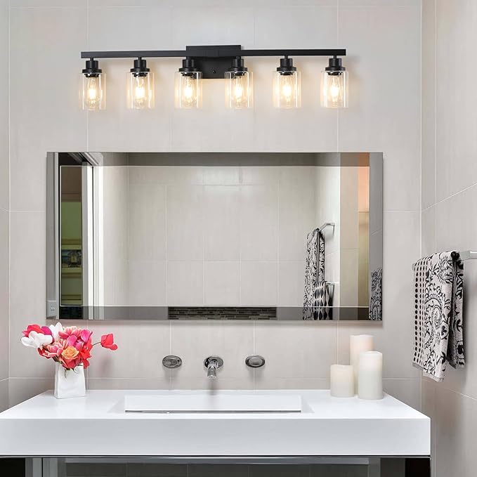 DIKAIDA 6-Light Black Vanity Lights 38'' Modern Bathroom Vanity Lighting - Image 9