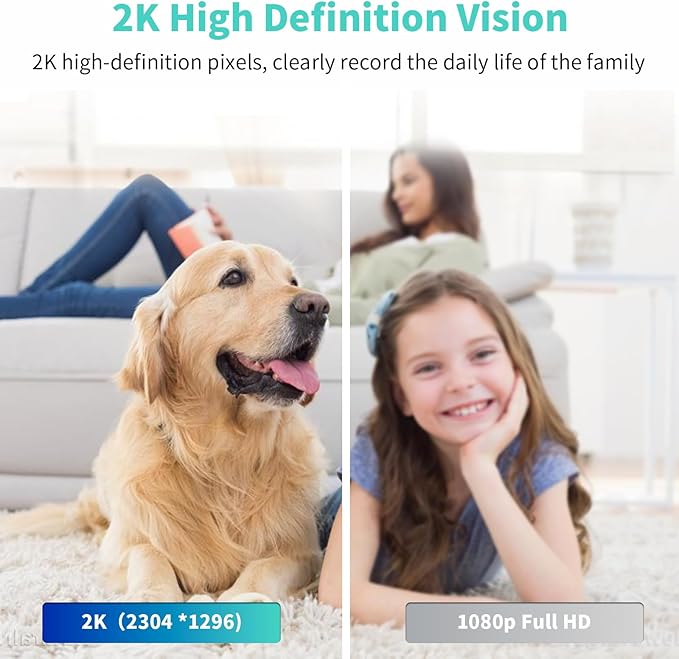 2K Indoor Security Camera, AI Human & Pet Motion, 2.4/5 GHz, 360° Pan Tilt - Image 4