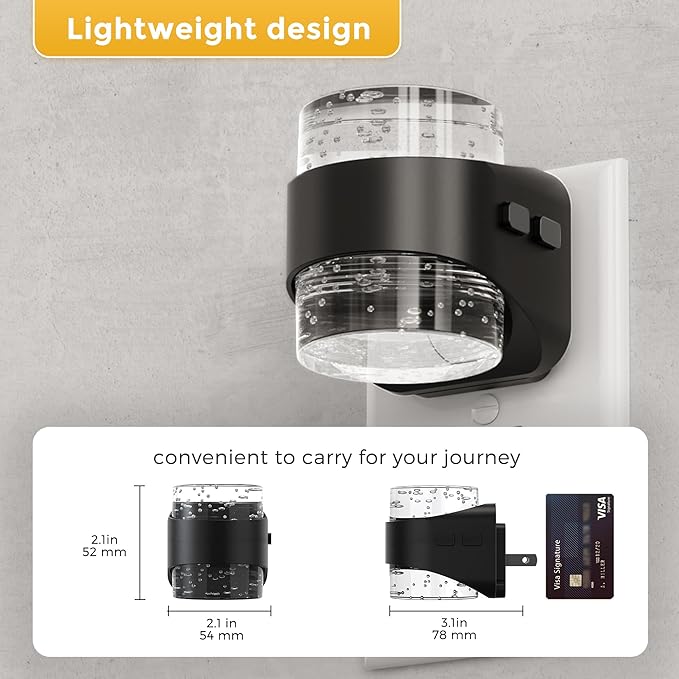 L LOHAS LED Night Light, 2 Pack 5000K Bubble Night Lights Plug into Wall - Image 4