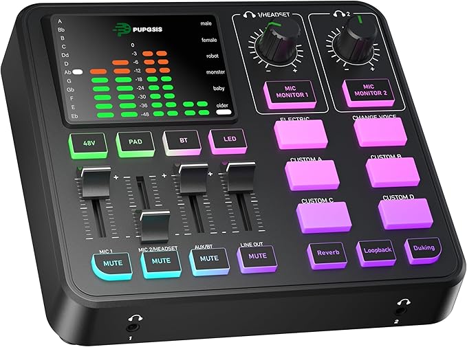 PUPGSIS Gaming Audio Mixer, Audio Interface by P+PUPGSIS