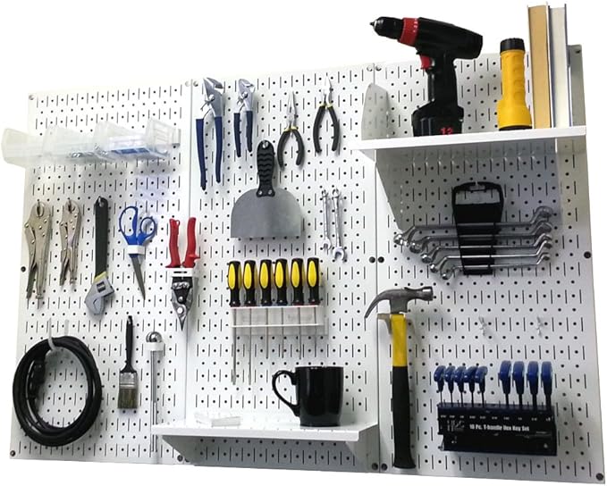 Wall Control Pegboard Organizer 4 ft. Metal Pegboard Standard Tool Storage Kit by Wall+Control