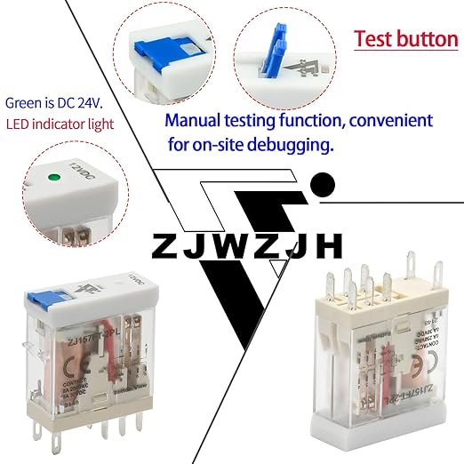 Power Relay 12V Miniature Electromagnetic Relay 8Amp DPDT 2-Pole - Image 2