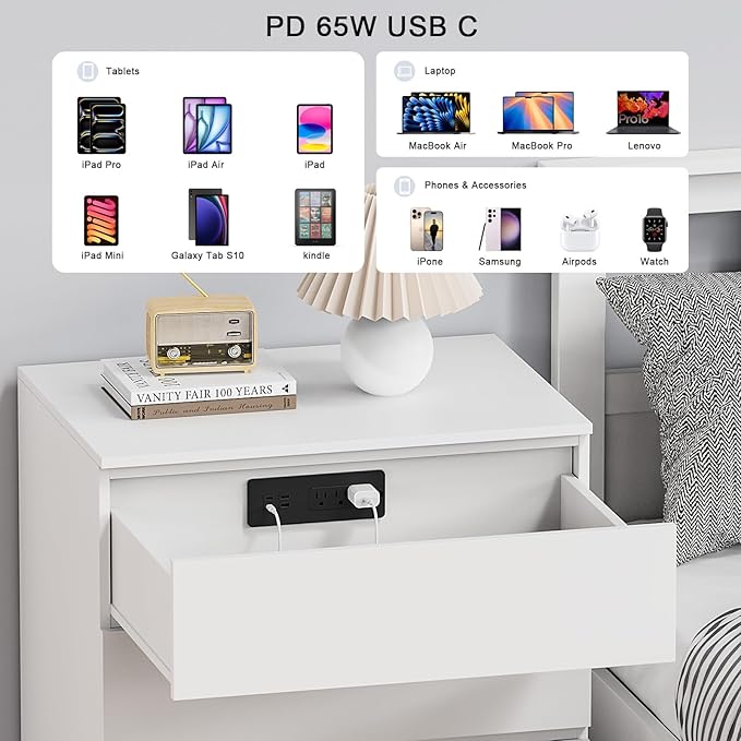 Drawer Outlet with PD 65W USB C, Recessed Power Strip with 3 Outlets 4 USB Ports - Image 4