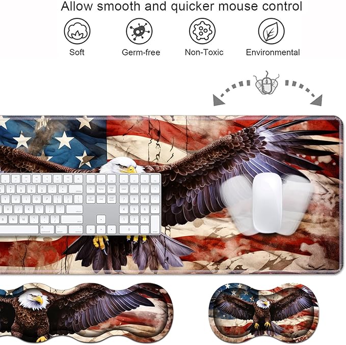 Ergonomic Keyboard Wrist Rest & Mouse Pad Wrist Rest Set, Large XXL Gaming Desk - Image 4