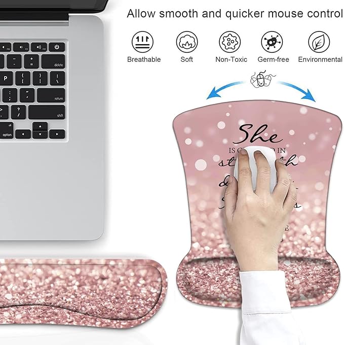 Ergonomic Mouse Pad Wrist Support and Keyboard Wrist Rest Set - Image 2