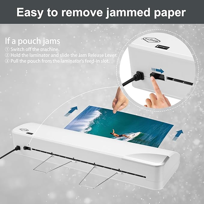 SINCHI 13-Inch Thermal Laminator Machine, 3–5 Mil, 40s Warm-Up, Jam Release - Image 4