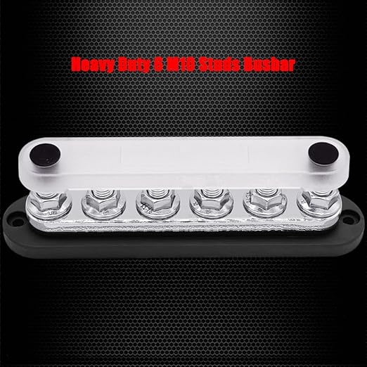 6 x M10 Studs Power Distribution Block Bus Bar 12V, Ampper 7" HD 300A Marine - Image 4