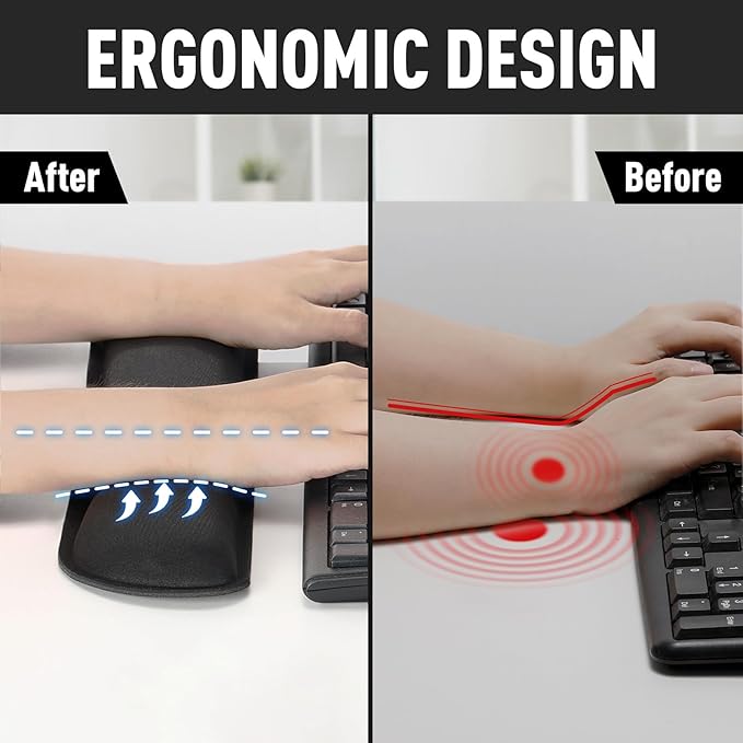 Gimars 63D High-Density Thicken Memory Foam Keyboard Wrist Rest, 17.3'' Enlarge - Image 2