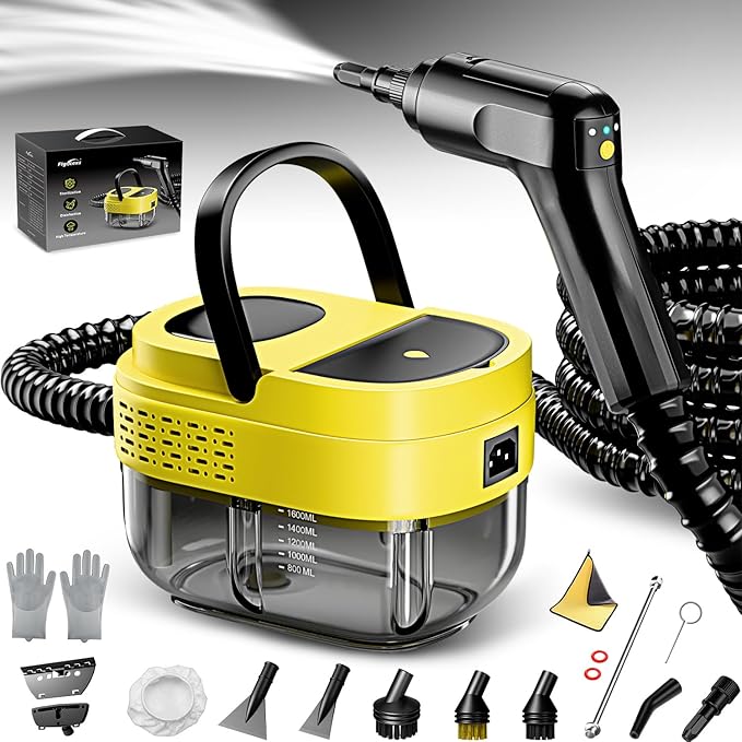 Steam Cleaner, 15s Heat-Up, 1.6L Tank, 3-Level Adjustable Handle, 2500W Steamer by Flgocexs
