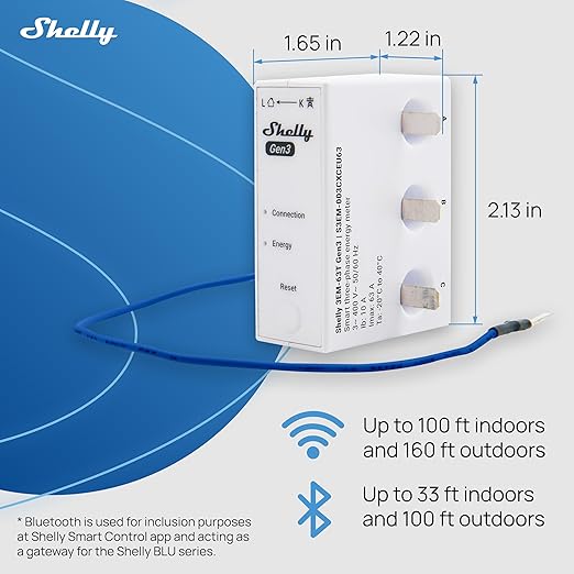 Shelly 3EM-63T Gen3 | Wi-Fi Operated Smart 3-Phase Energy Meter | Home - Image 3