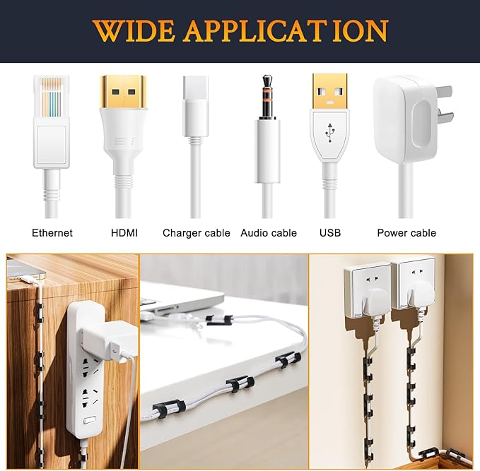 SOULWIT 50 Pcs Self Adhesive Cable Management Clips, Cable Organizers Sticky - Image 6