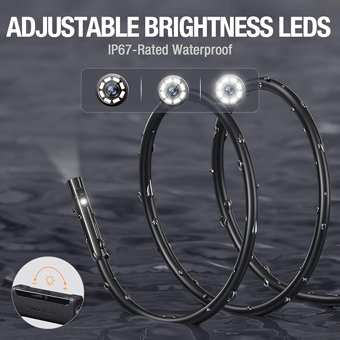 Dual Lens Endoscope with Light, Teslong USB-C Inspection Camera with 8+1 LED - Image 5