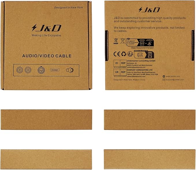 J&D 2 RCA Extension Cable Male to Female, Copper Shell Gold-Plated 2RCA Male to - Image 8