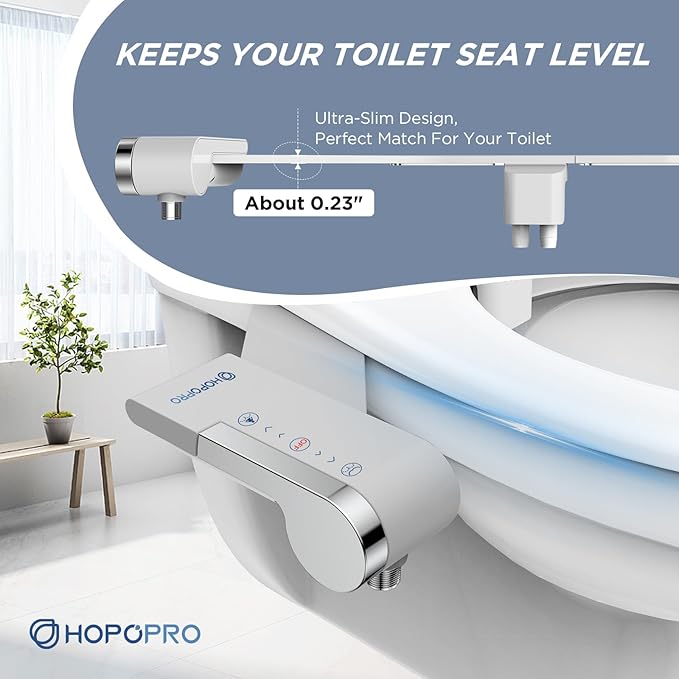 HOPOPRO Bidet Attachment for Toilet, Non-Electric Bidet Ultra-Slim Dual Nozzle - Image 6