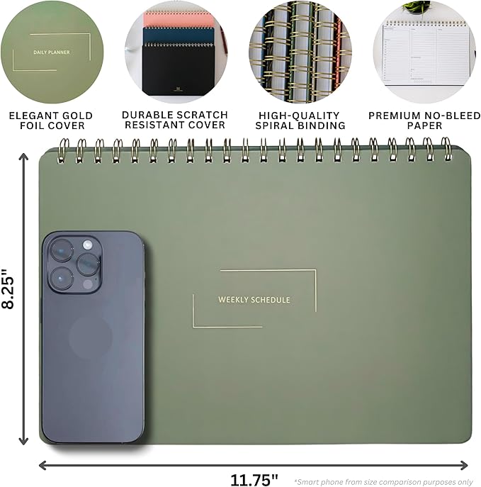 Undated Weekly Schedule | Business Planner | 8.25” x 11.75” ADHD Organizer | - Image 8