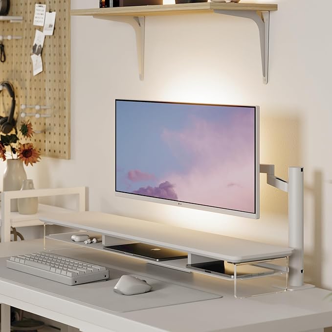 Fenge Acrylic Monitor Stand Riser, 42.5 Inches Dual Monitor Stand - Image 3