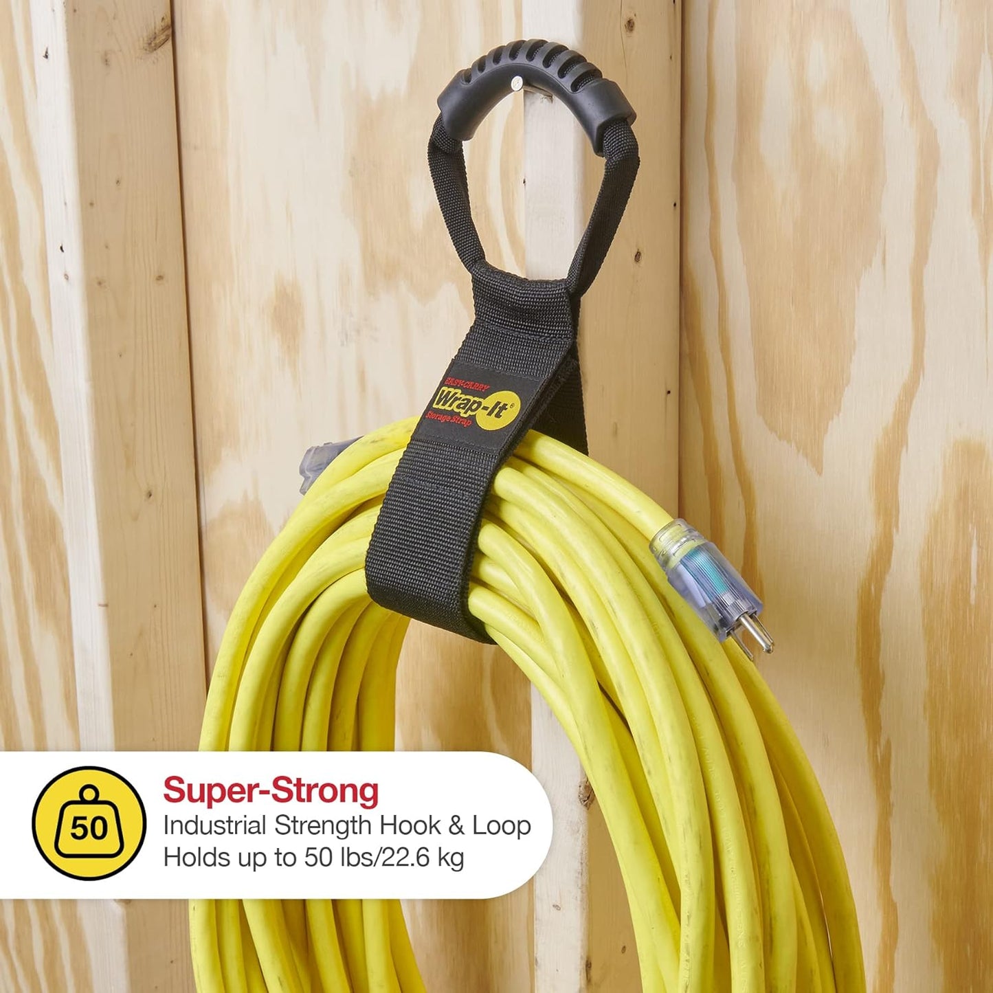 Easy-Carry Wrap-It Storage Straps - 22" (2-Pack) | Heavy-Duty Hook and Loop Cord Carrying Strap, Hanger, and Organizer with Handle for Pool Hoses, Garden Hoses, Cords, Cables