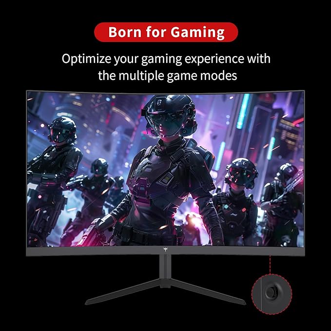 KTC 24 Inch 1500R Curved Gaming Monitor, 180Hz 1ms FHD 1080p VA Monitor - Image 8