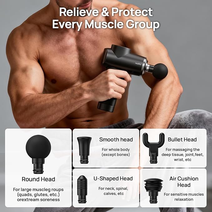 HEYCHY Professional Muscle Massage Gun Deep Tissue, Portable Handheld Massager - Image 6
