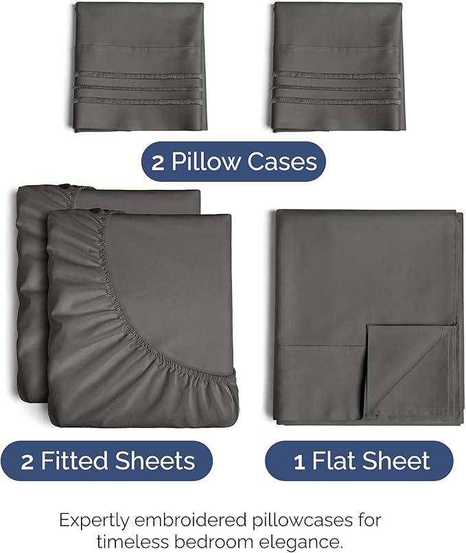 Split King Size 5 Piece Sheet Set - Image 2