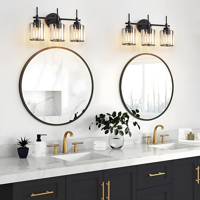 EJIAXIN 3 Light Crystal Vanity Light, Bathroom Lighting Fixtures Over Mirror - Image 7
