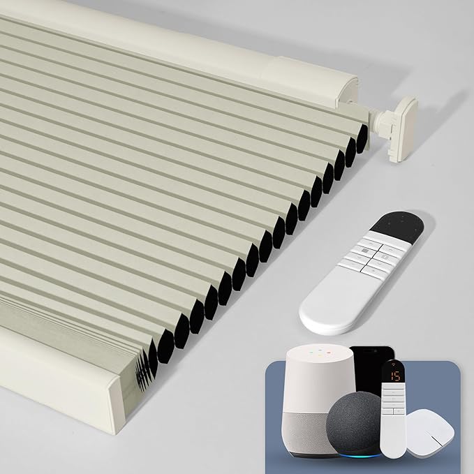 Boolegon No Drill Motorized Cellular Blinds by Boolegon