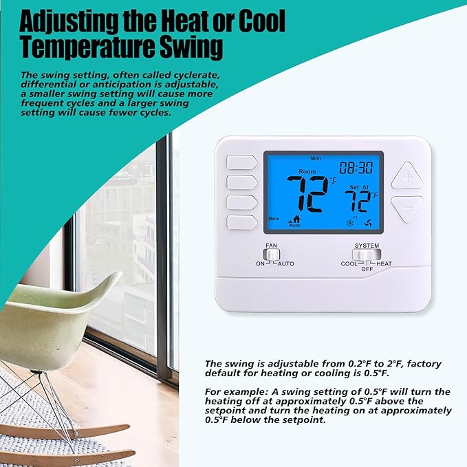 Suuwer 5-1-1 Day Programmable Thermostats - Image 7