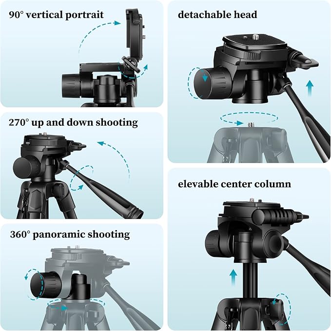 JOILCAN Phone Tripod, Travel Floor Tripods Compatible - Image 6
