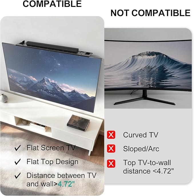 WALI Soundbar Mount – No Drilling TV Top Shelf - Image 3