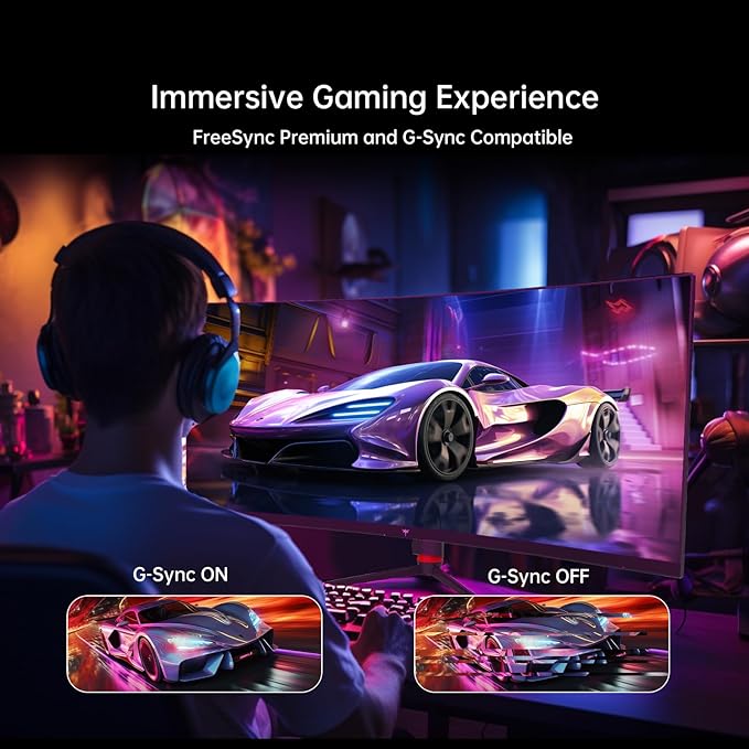 KTC 34'' Curved Ultrawide Gaming Monitor, 3440x1440p 165Hz 1ms, 1500R Curved - Image 5