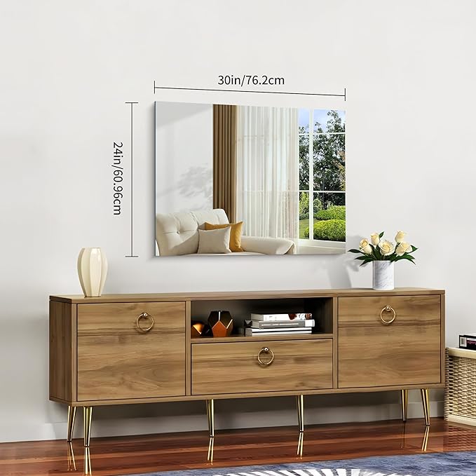 CILIBER Frameless Mirror, 24x30 Inch Bathroom Mirror - Image 3