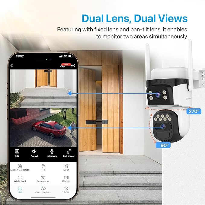 VSTARCAM 2K Dual Lens Security Camera Outdoor WiFi Camera - Image 4