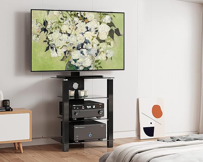 FITUEYES 4-Tier AV Media Cabinet Stand Component Cabinet, Gaming TV Stand and - Image 6