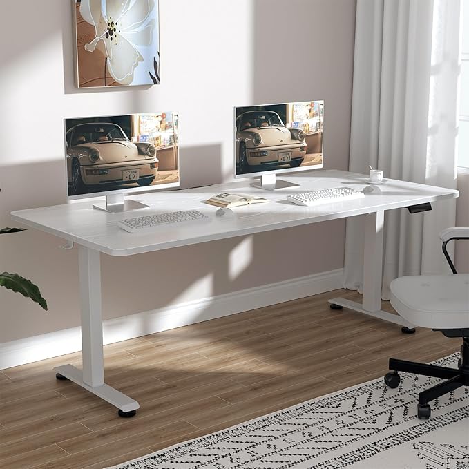 Veken 63x27.6 Inch Large Electric Standing Desk, Heights Adjustable, Sit to by Veken