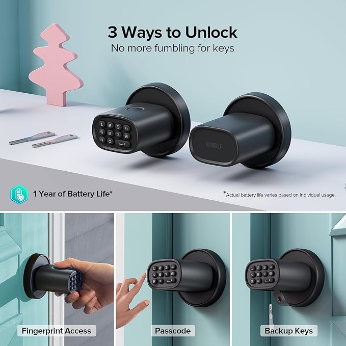 ThorBolt Fingerprint Door Knob, Keyless Door Knob - Image 2