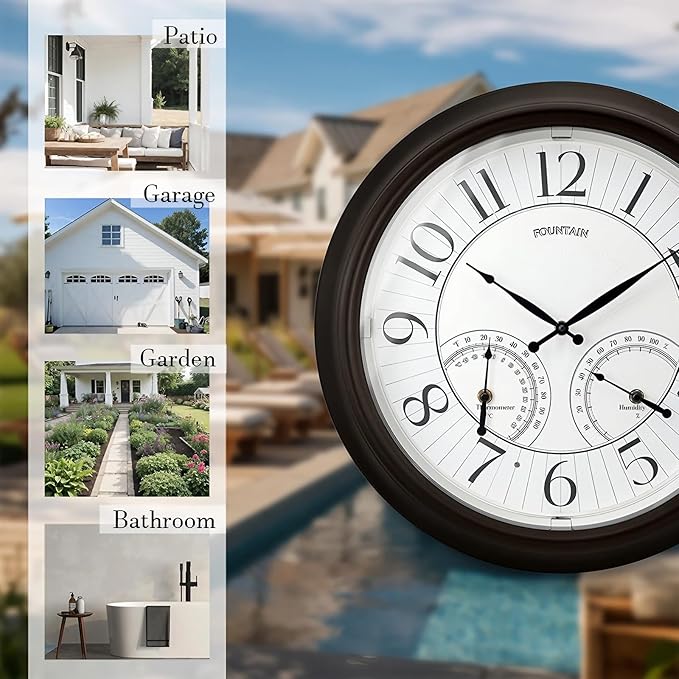 FOUNTAIN DESIGNS 18 Inch Illuminated in/Outdoor Clock - Image 7