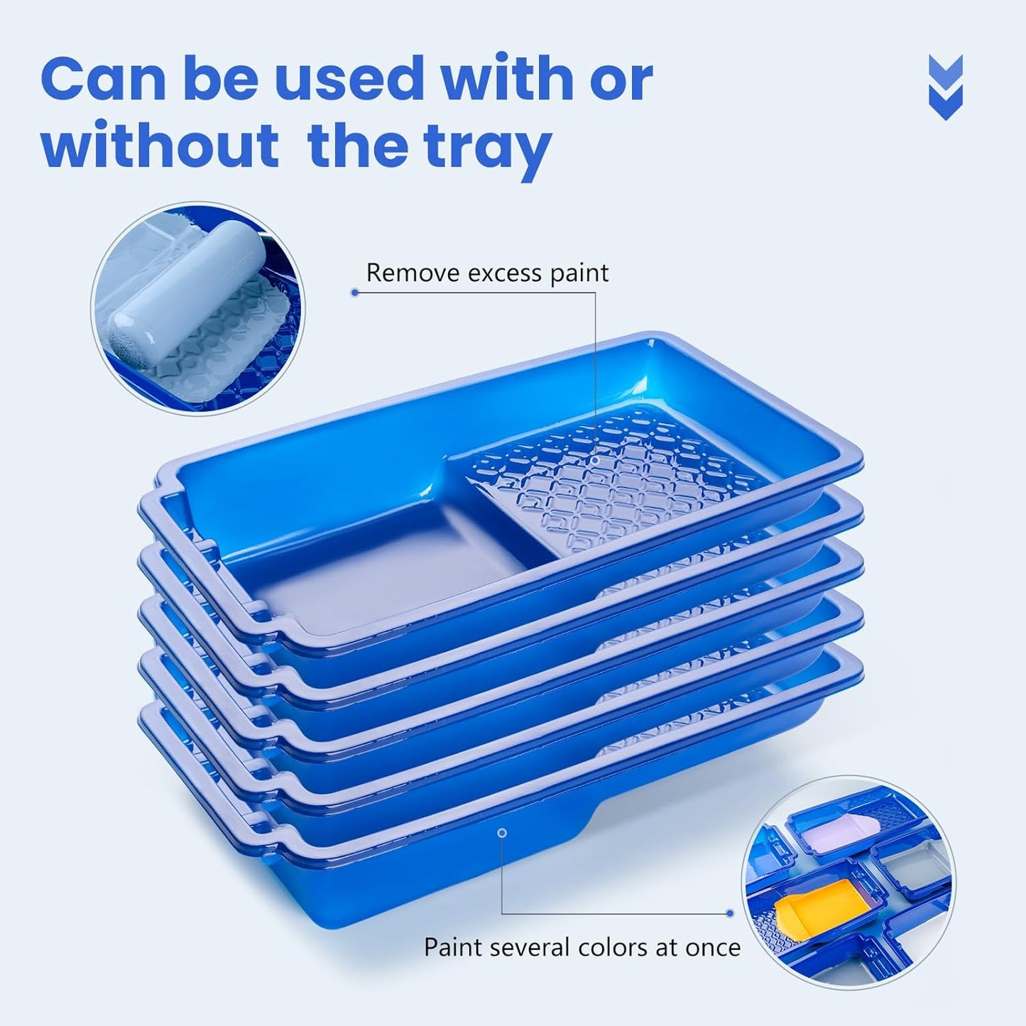 Mister Rui 4 Inch Paint Tray Liners 15-Pack, Disposable Liners Refills | Thickened Plastic Liners for 4 Inch Trays–Quick Cleanup. Ideal for Trim, Touch-Ups and Small Projects