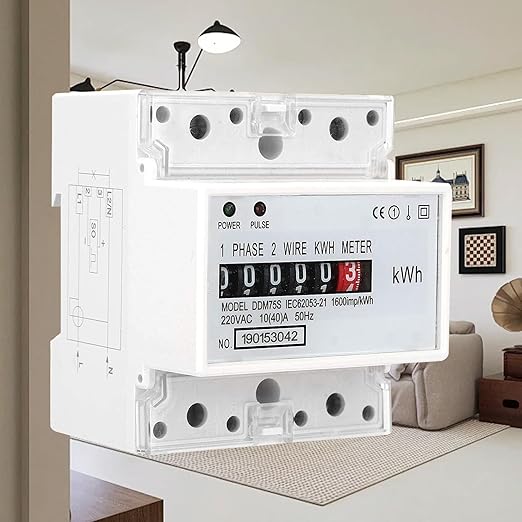 Electric Meter, Single Phase 4P LED DIN-Rail Electricity Power Consumption - Image 6