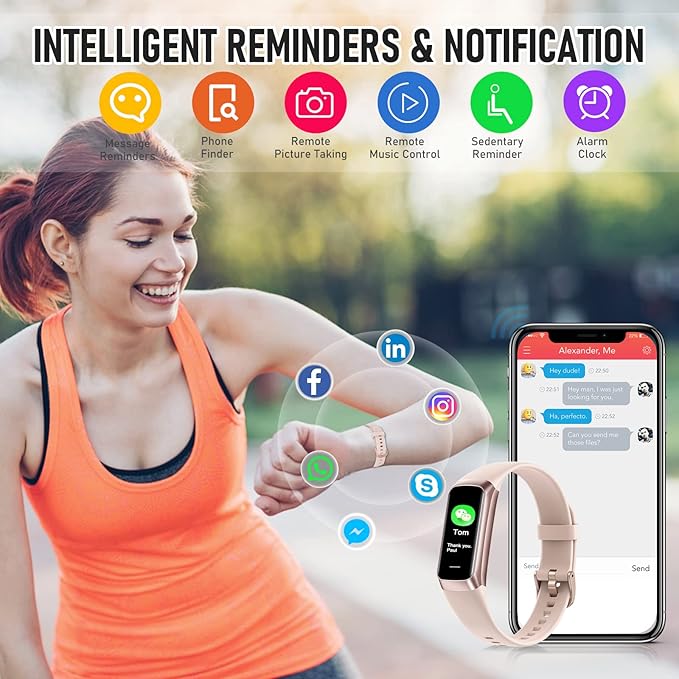 Fitness Tracker with 24/7 Heart Rate Blood Oxygen Sleep Monitor, 1.1" AMOLED - Image 6