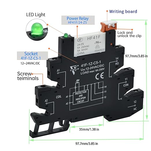 10Pcs Miniature Relay 24V DC, 24V AC 6Amp SPDT - Image 4