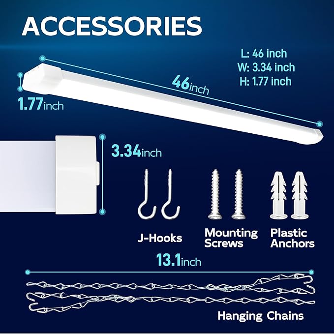 hykolity 4FT 70W LED Shop Light Linkable, 5000K Utility Shop Lights - Image 6
