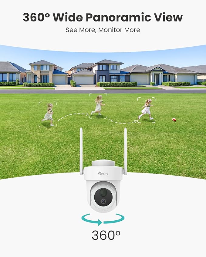 CAMSTRO 4K Security Cameras Wireless Outdoor No Subscription, 360° PTZ Home - Image 4