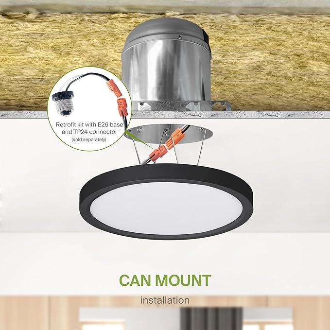 ASD LED 5" Round Flush Mount Ceiling Light Fixture, Low Profile Surface - Image 8