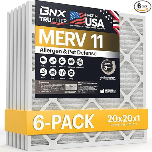 BNX TruFilter 20x20x1 Air Filter MERV 11 by BNX