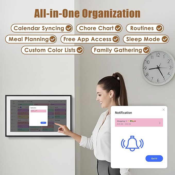 15.6 inch Wall Planner Digital Calendar Electronic Calendar Chore Chart - Image 3