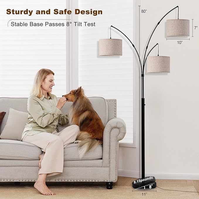 Fansdrick Floor Lamps for Living Room, 2400LM Super Bright Arc Floor Lamp - Image 8